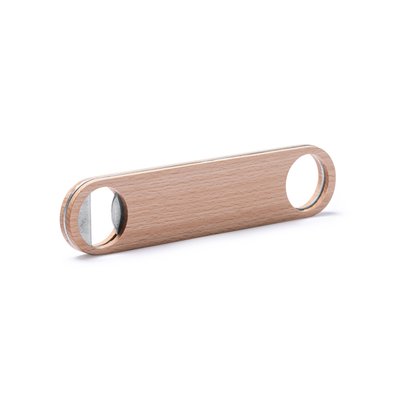 Abridor de madera natural con colgador