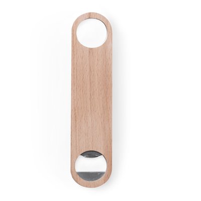 Abridor de madera natural con colgador