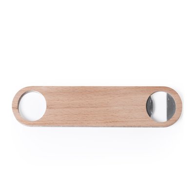 Abridor de madera natural con colgador