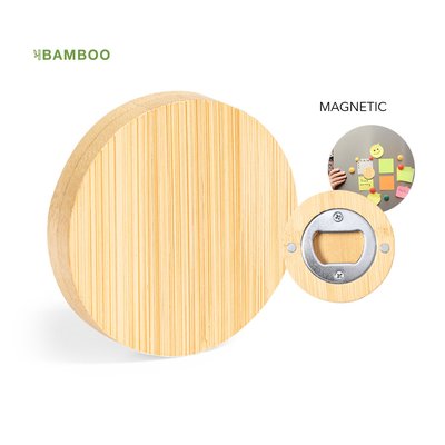 Abridor Magnético Redondo de Bambú