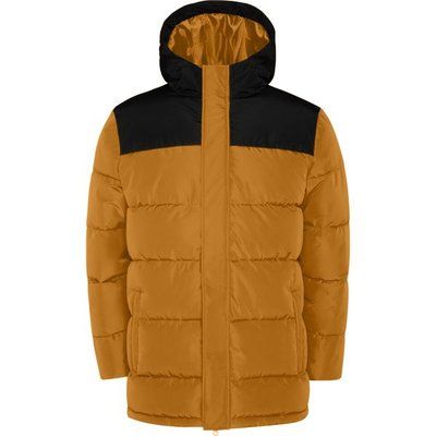 Abrigo acolchado con capucha fija AMARILLO CURRY/NEGRO S