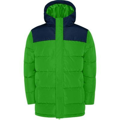 Abrigo acolchado con capucha fija VERDE HELECHO/MARINO M