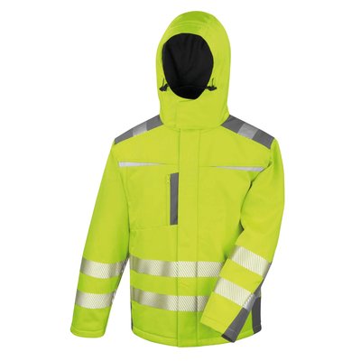 Abrigo softshell reflectante con capucha Fluorescent Yellow 3Xl