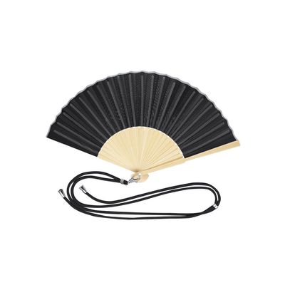 Abanico de bambú y resistente poliéster con cordón ajustable Neg