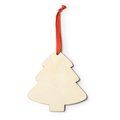 Adorno navideño de madera con cinta roja Arbol Talla Única Adulto