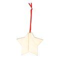 Adorno navideño de madera con cinta roja ESTRELLA Talla Única Adulto
