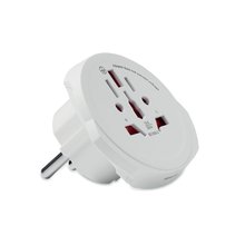 Adaptador enchufe universal de viaje para Europa Blanco