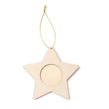 Adorno navideño portafotos de madera ESTRELLA