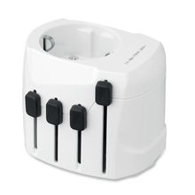 Adaptador enchufe universal con conexión a tierra Blanco