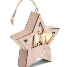 Adorno Navideño Estrella MDF Iluminada Madera
