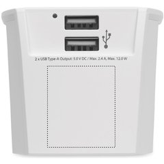 Adaptador cargador de viaje con 2 puertos USB | Trasero | 25 x 30