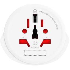 Adaptador enchufe universal de viaje para Europa | Frontal | 20 x 5