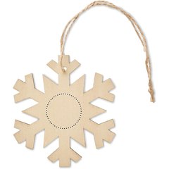 Adorno Copo de Nieve de Madera | Frontal | 25 x 25
