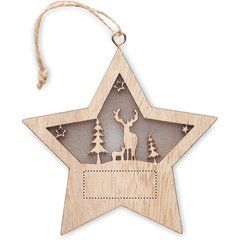 Adorno Navideño Estrella MDF Iluminada | Frontal | 40 x 15