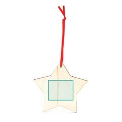 Adorno navideño de madera con cinta roja | ZONA2 | 50 x 40