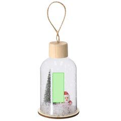 Adorno navideño de vidrio con base de madera | Area 1 | 15 x 40