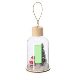 Adorno navideño de vidrio con base de madera | Area 2 | 15 x 40