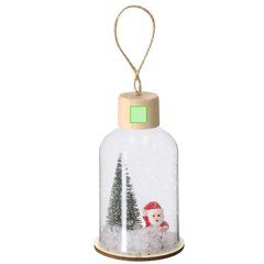 Adorno navideño de vidrio con base de madera | Area 3 | 10 x 10