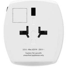 Adaptador universal de viaje con puertos USB | Lado 3 | 15 x 15