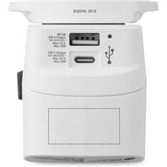 Adaptador universal con USB conexión a tierra y 3 polos | Lado 1 | 30 x 15