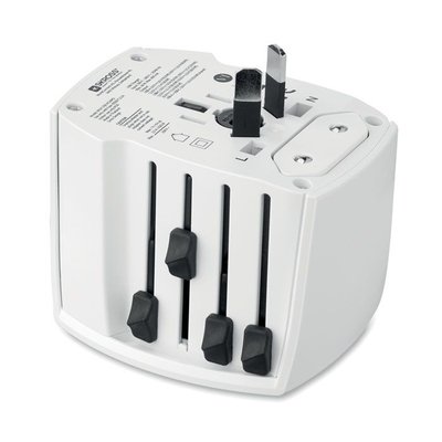 Adaptador universal de viaje con puertos USB