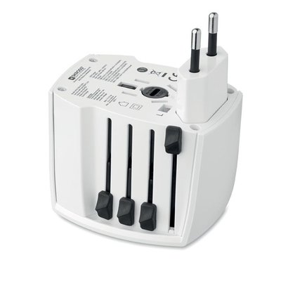 Adaptador universal de viaje con puertos USB