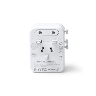 Adaptador de viaje con carga rápida y 20W