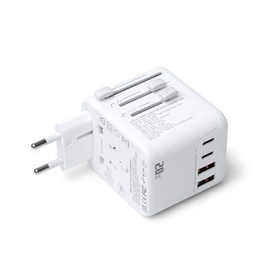 Adaptador de viaje con carga rápida y 20W