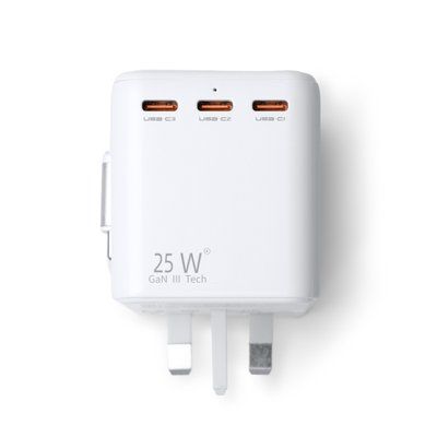 Adaptador de viaje con carga rápida 25W