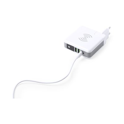 Adaptador viaje con powerbank y carga inalambrica