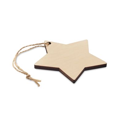 Adorno Navidad Estrella Madera