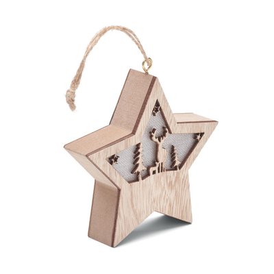 Adorno Navideño Estrella MDF Iluminada