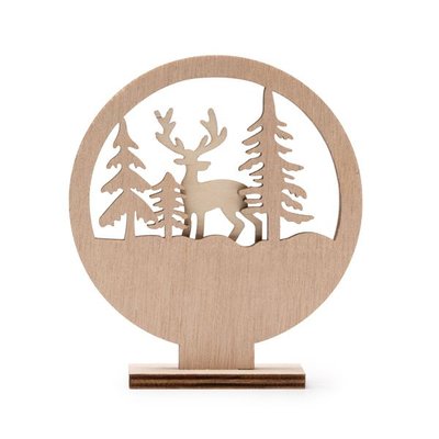 Adorno navideño de madera con base