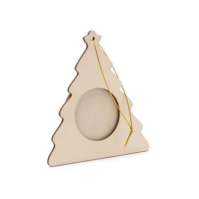 Adorno navideño portafotos de madera