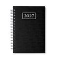 Agenda A5 con anillas y tapas acolchadas Negro