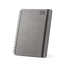 Agenda B5 con anillas de cuero reciclado Negro