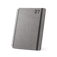 Agenda B5 con anillas de cuero reciclado Negro
