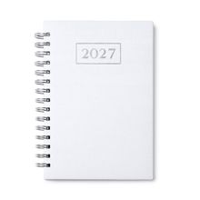 Agenda A5 con anillas y tapas acolchadas Blanco