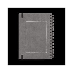 Agenda B5 con anillas de cuero reciclado | Posterior | 100 x 150