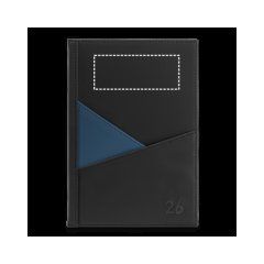 Agenda día A5 en PU con bolsillos exteriores | Delantera superior | 100 x 40