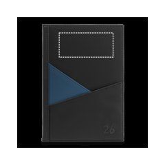 Agenda día A5 en PU con bolsillos exteriores | Delantera superior | 100 x 45