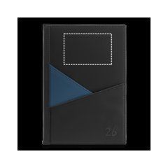 Agenda día A5 en PU con bolsillos exteriores | Delantera superior | 85 x 55