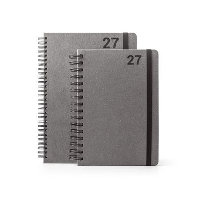 Agenda B5 con anillas de cuero reciclado