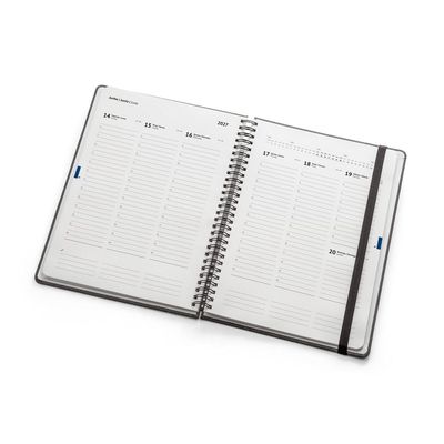 Agenda B5 con anillas de cuero reciclado
