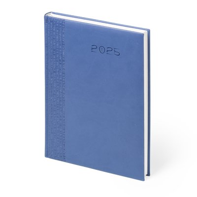 Agenda 2025 de polipiel con banda decorativa Azul