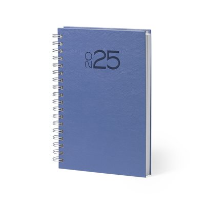 Agenda 2025 de suave polipiel con espiral Azul