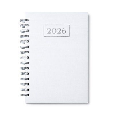 Agenda A5 con anillas y tapas acolchadas Blanco Talla Única Adulto