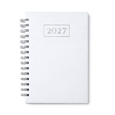 Agenda A5 con anillas y tapas acolchadas Blanco
