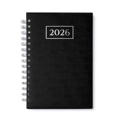 Agenda A5 con anillas y tapas acolchadas Negro Talla Única Adulto