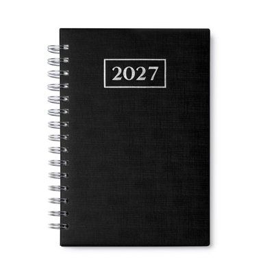 Agenda A5 con anillas y tapas acolchadas Negro